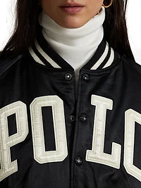 Logo Satin Bomber Jacket