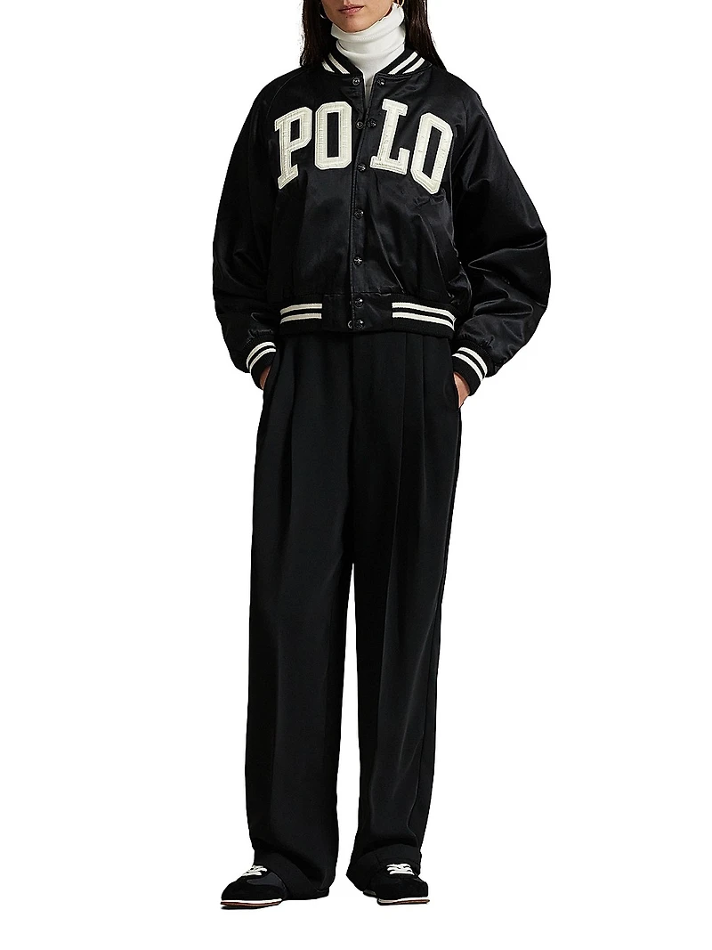 Logo Satin Bomber Jacket