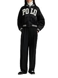 Logo Satin Bomber Jacket