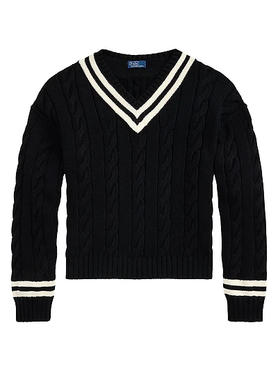 Aran Knit Cotton Cricket Sweater