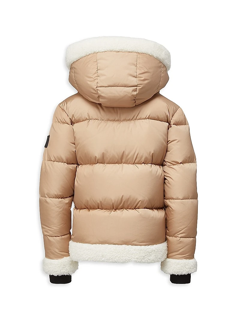 Little Girl's & Carmen Sherpa-Trim Down Puffer Jacket