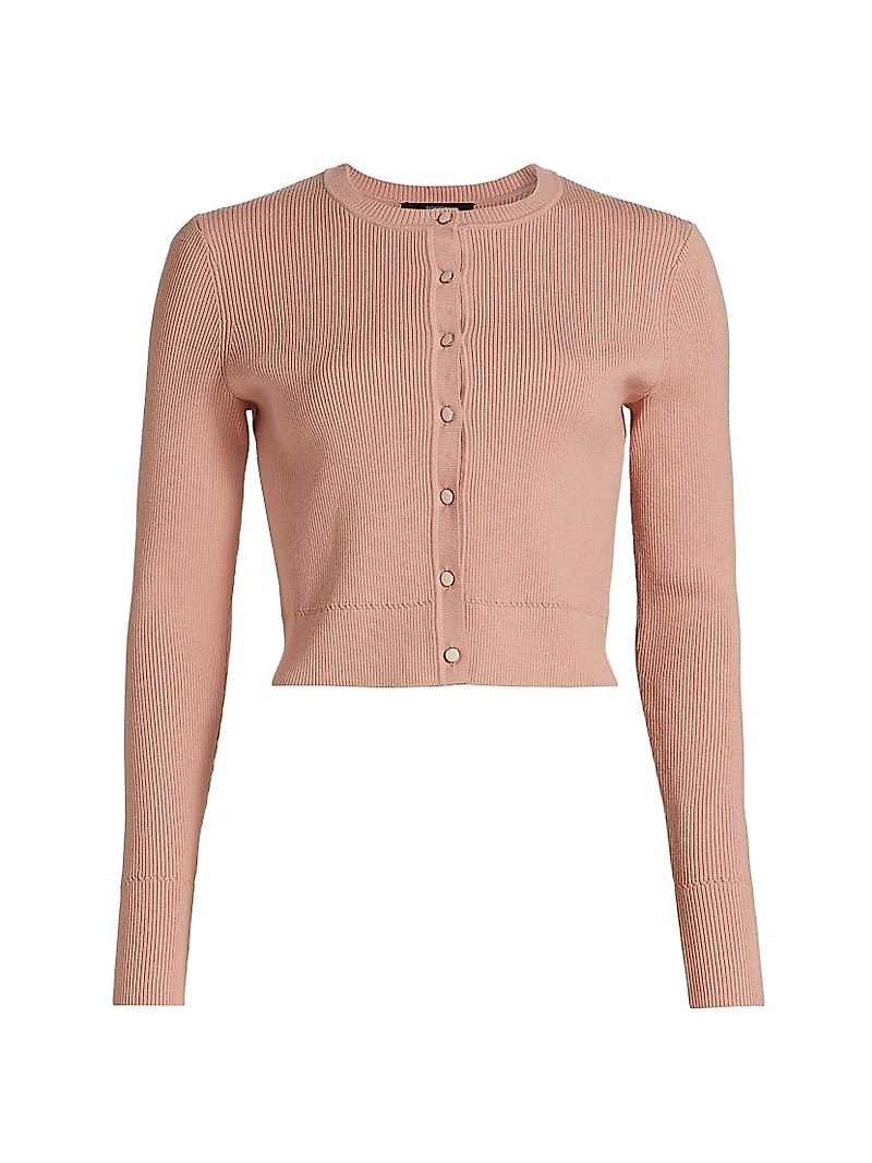 Zoe Rib-Knit Crop Cardigan