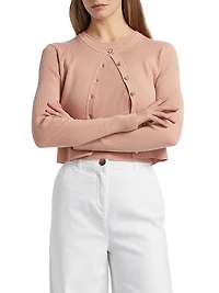 Zoe Rib-Knit Crop Cardigan
