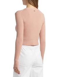Zoe Rib-Knit Crop Cardigan