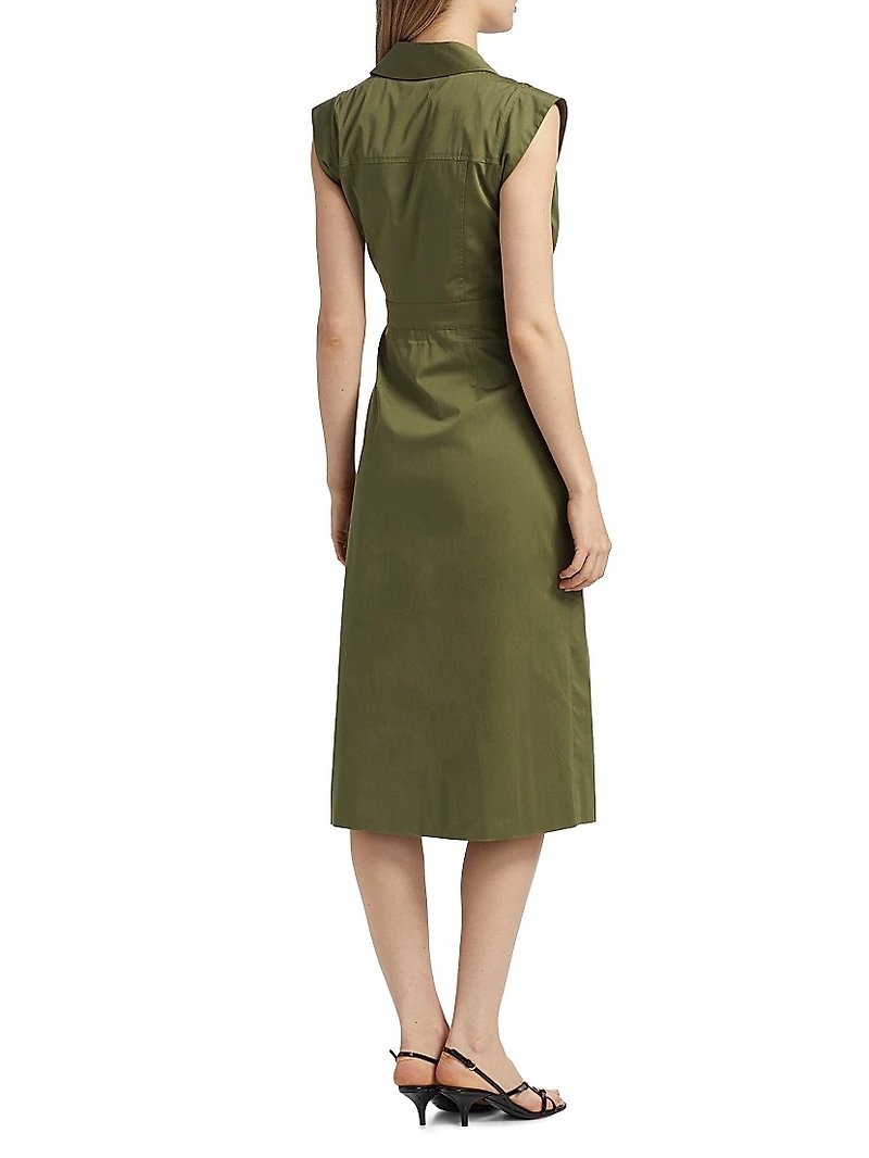 Silvia Stretch-Cotton Wrap Midi-Dress