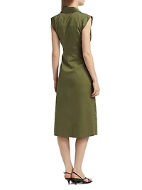 Silvia Stretch-Cotton Wrap Midi-Dress