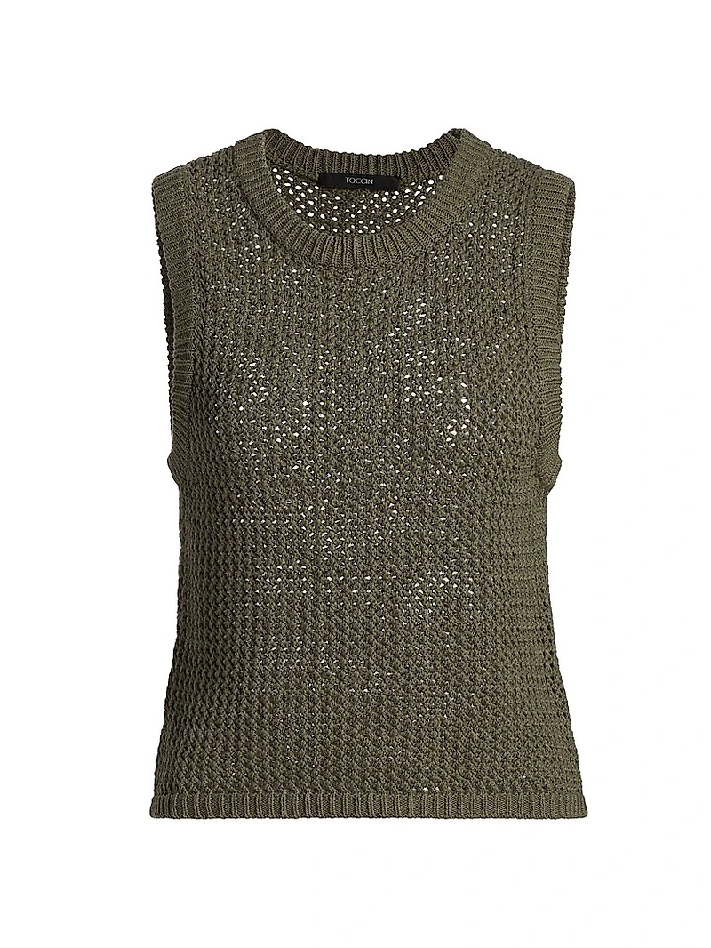 Estelle Crochet-Knit Cotton Top