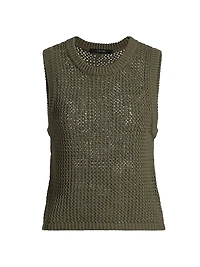Estelle Crochet-Knit Cotton Top