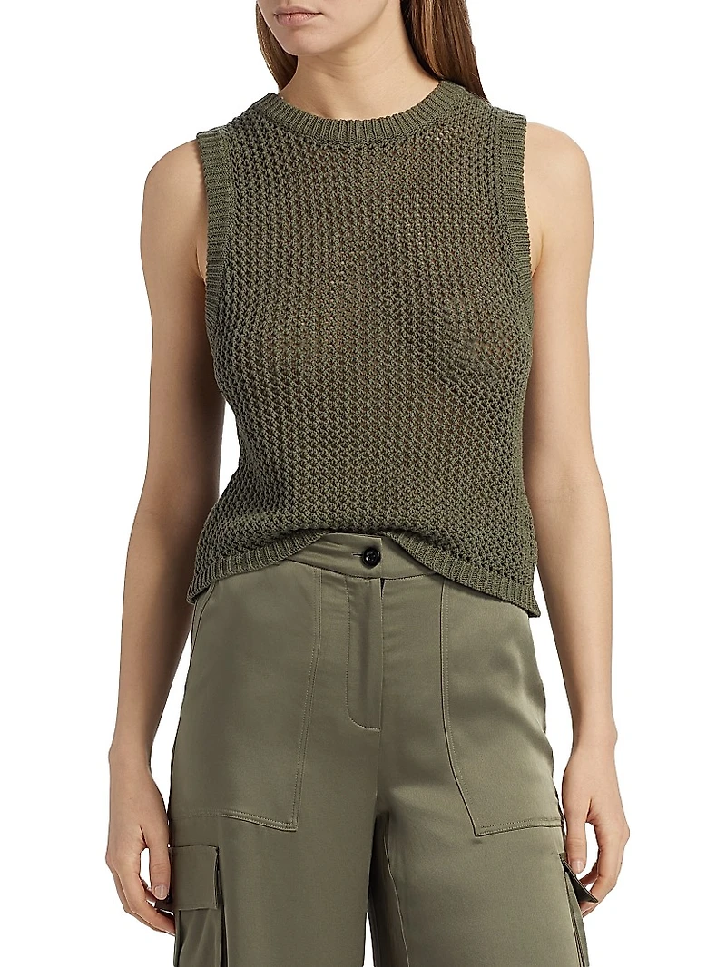 Estelle Crochet-Knit Cotton Top