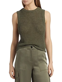 Estelle Crochet-Knit Cotton Top