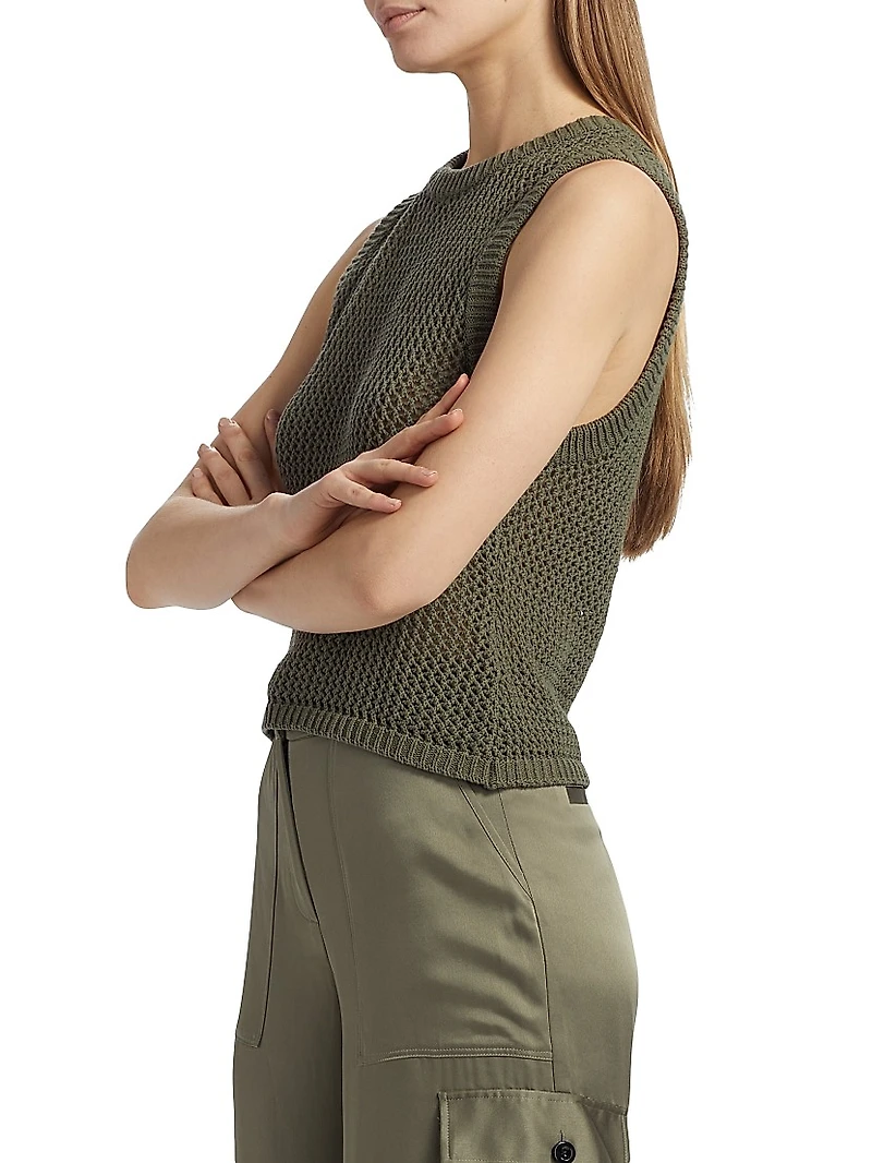 Estelle Crochet-Knit Cotton Top