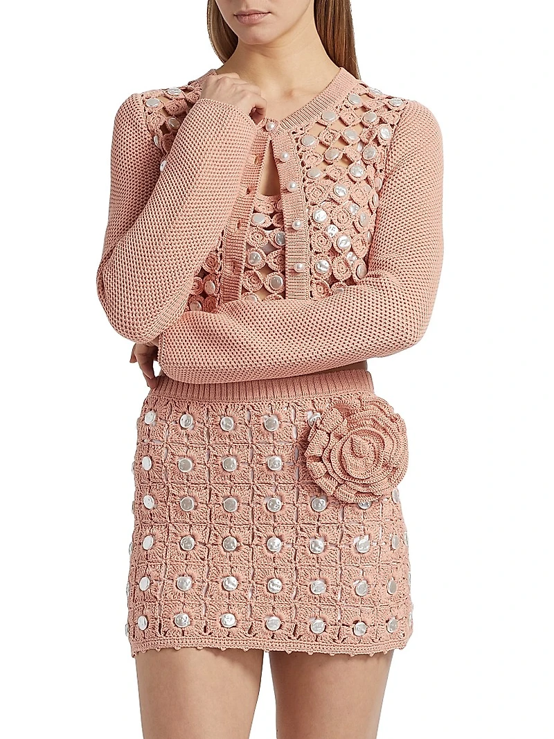 Noah Faux-Pearl-Embellished Cotton Cardigan