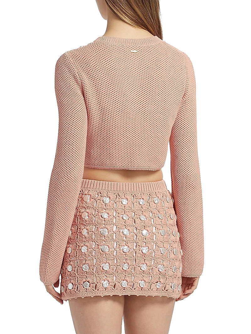 Noah Faux-Pearl-Embellished Cotton Cardigan