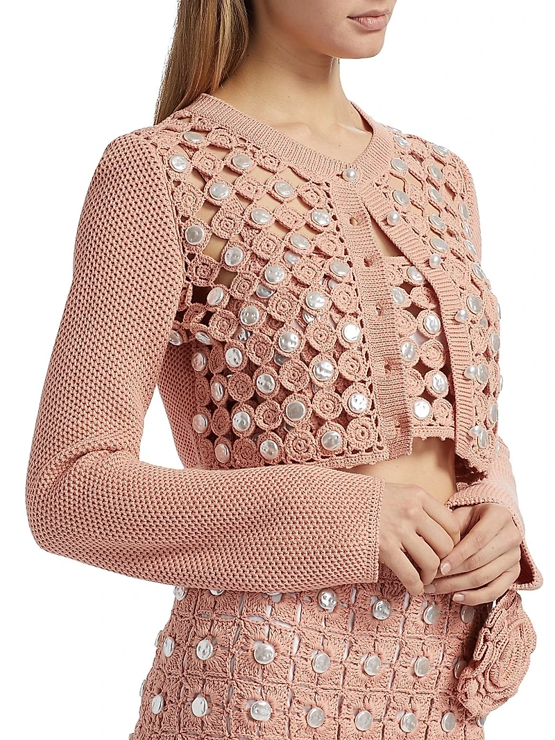 Noah Faux-Pearl-Embellished Cotton Cardigan