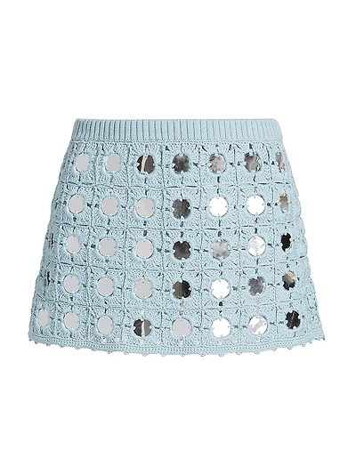 Kendra Mirror Cotton Crochet Miniskirt