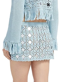 Kendra Mirror Cotton Crochet Miniskirt
