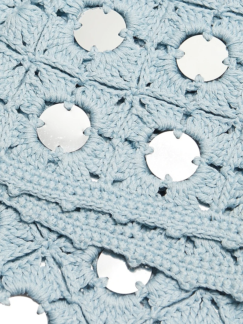 Kendra Mirror Cotton Crochet Miniskirt
