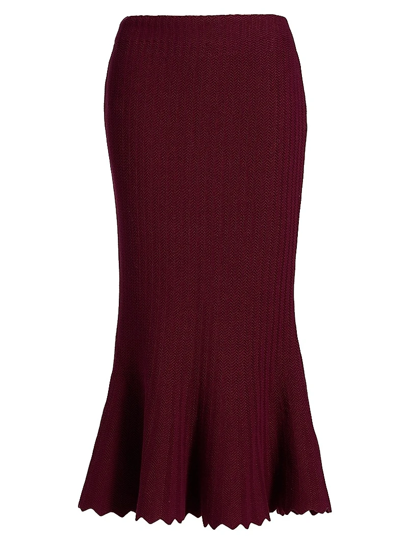 Mie Rib-Knit Cotton Midi-Skirt
