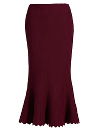 Mie Rib-Knit Cotton Midi-Skirt