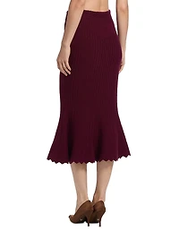 Mie Rib-Knit Cotton Midi-Skirt