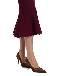Mie Rib-Knit Cotton Midi-Skirt