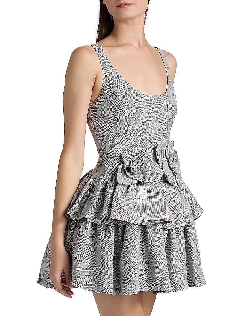 Devyn Plaid Fit & Flare Minidress