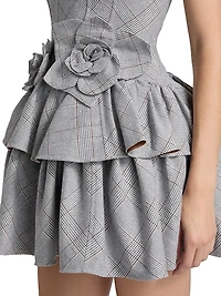 Devyn Plaid Fit & Flare Minidress