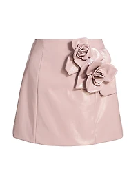 Liva Rose Faux Leather Miniskirt