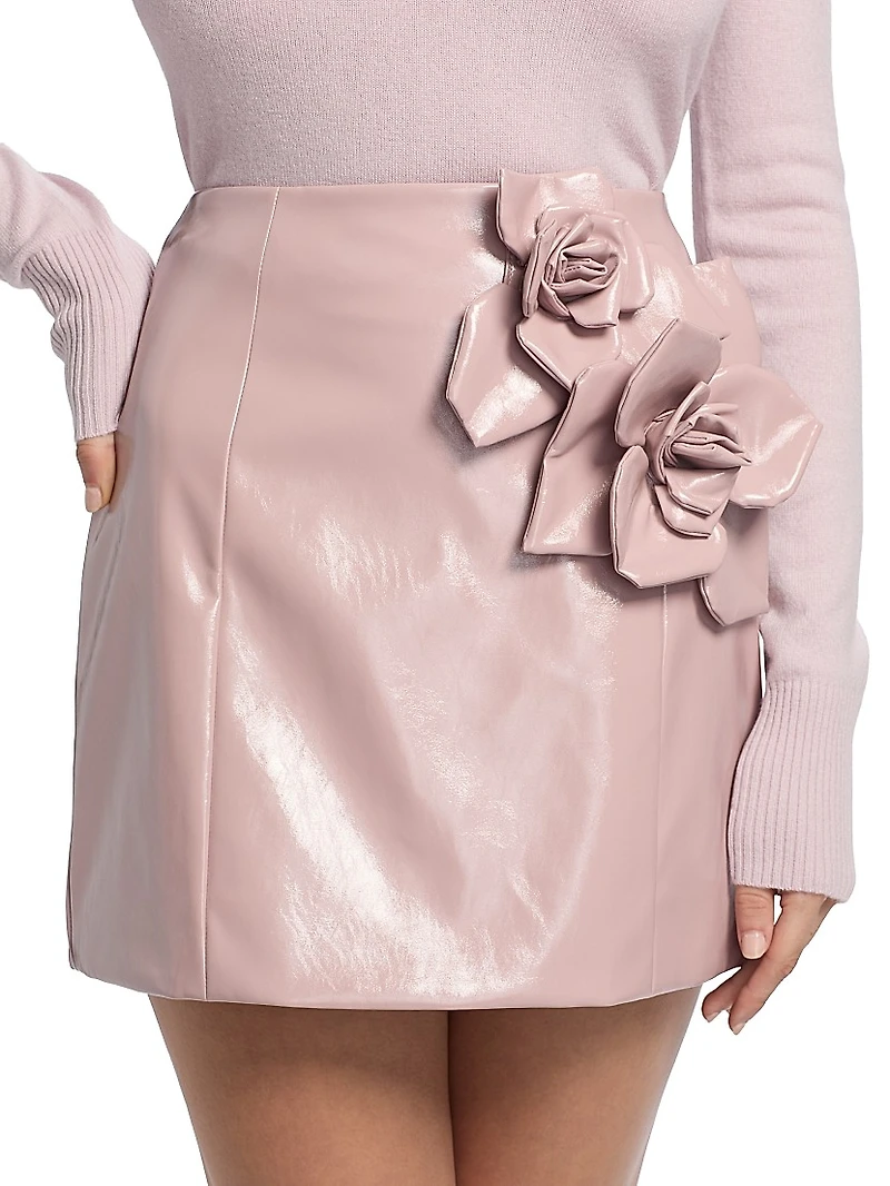 Liva Rose Faux Leather Miniskirt