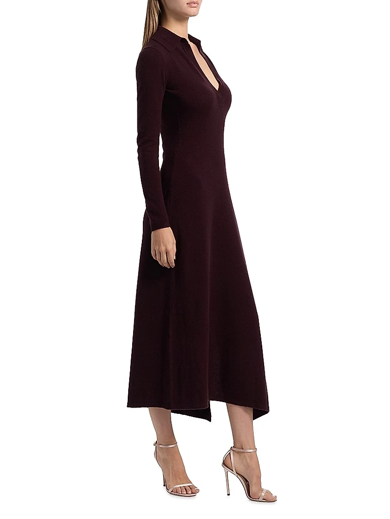 Minerva Wool-Cashmere Midi-Dress