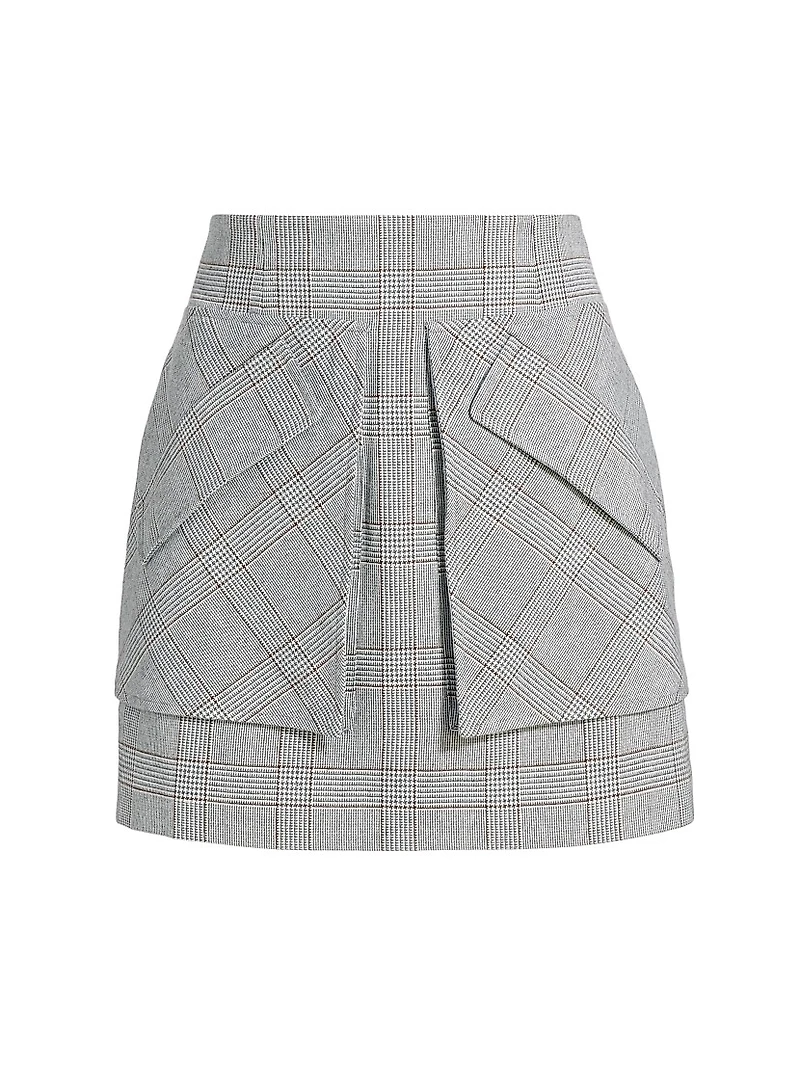 Cherry Plaid Woven Miniskirt