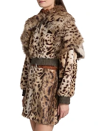 Valde Faux Fur Lynx Bomber Jacket