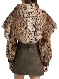 Valde Faux Fur Lynx Bomber Jacket