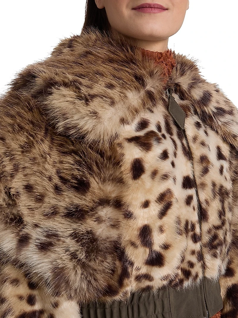 Valde Faux Fur Lynx Bomber Jacket