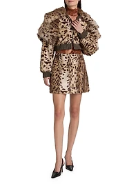 Valde Faux Fur Lynx Bomber Jacket