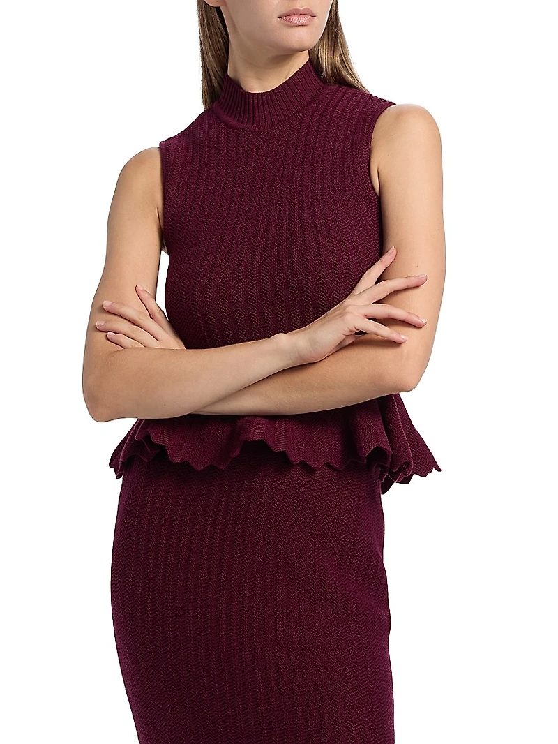 Naja Cotton Knit Peplum Top