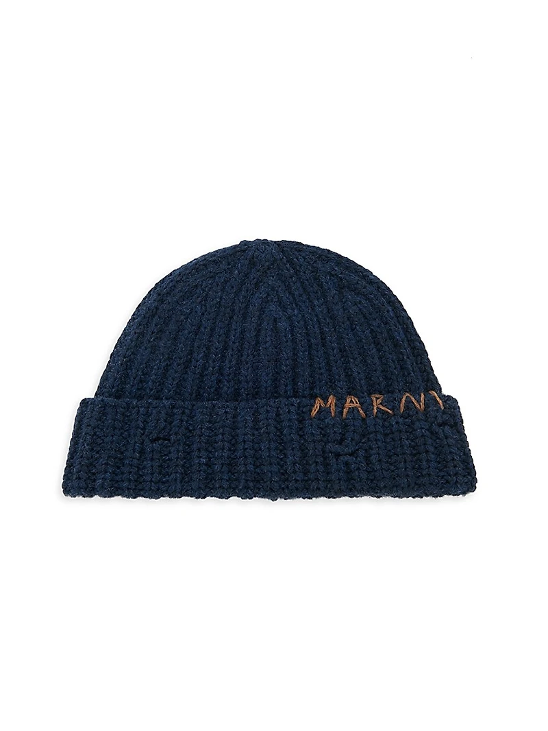 Fisherman Rib-Knit Wool Beanie