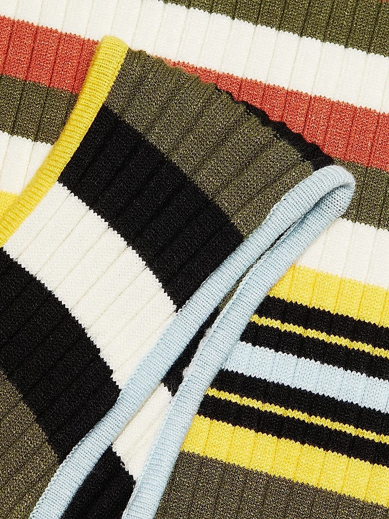 Bowie Striped V-Neck Midi-Dress