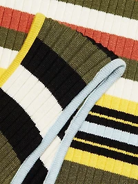 Bowie Striped V-Neck Midi-Dress