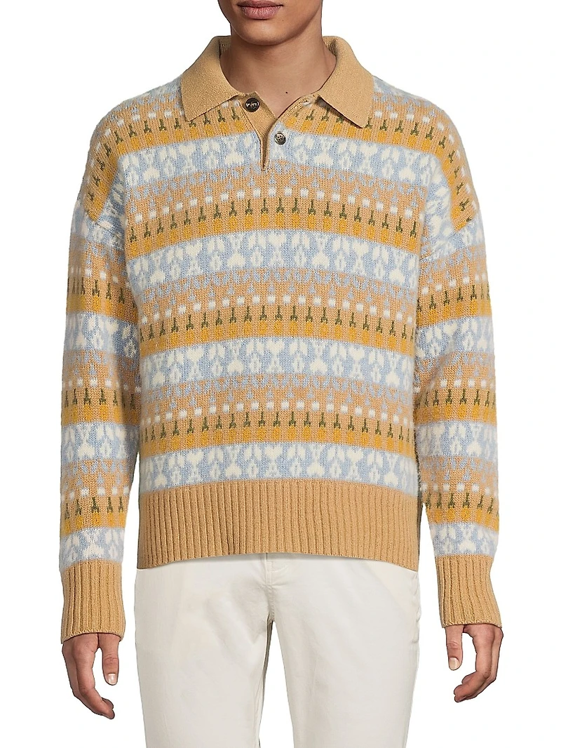 Jacquard Polo Sweater