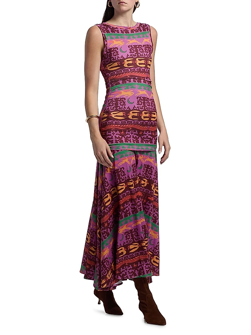 Mate Ruched Drop-Waist Maxi Dress