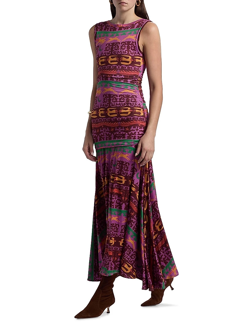 Mate Ruched Drop-Waist Maxi Dress