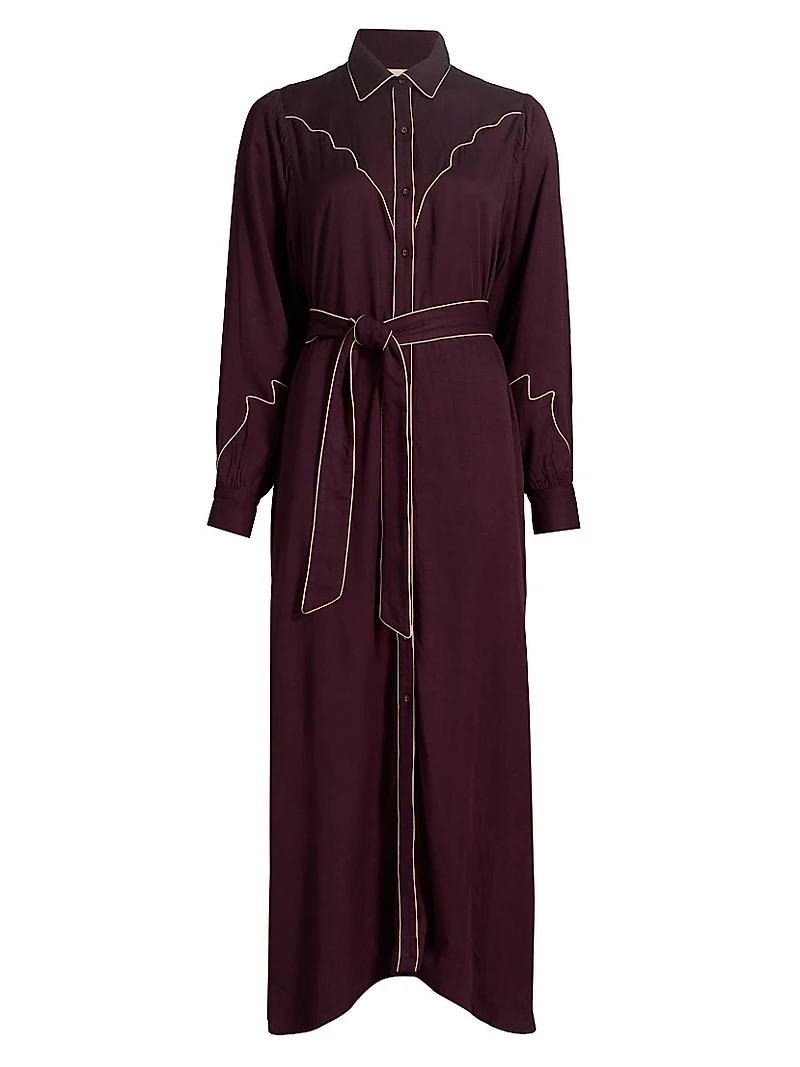 Rodeo Contrast Piped Maxi Shirtdress
