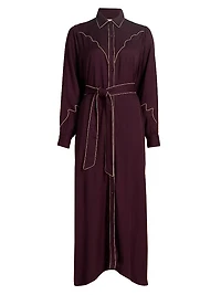 Rodeo Contrast Piped Maxi Shirtdress
