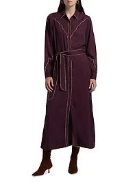 Rodeo Contrast Piped Maxi Shirtdress