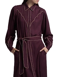 Rodeo Contrast Piped Maxi Shirtdress