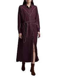 Rodeo Contrast Piped Maxi Shirtdress