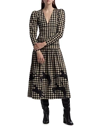 Malika Check Cotton Drop-Waist Midi-Dress