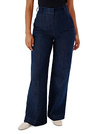 High Waisted Denim Trousers