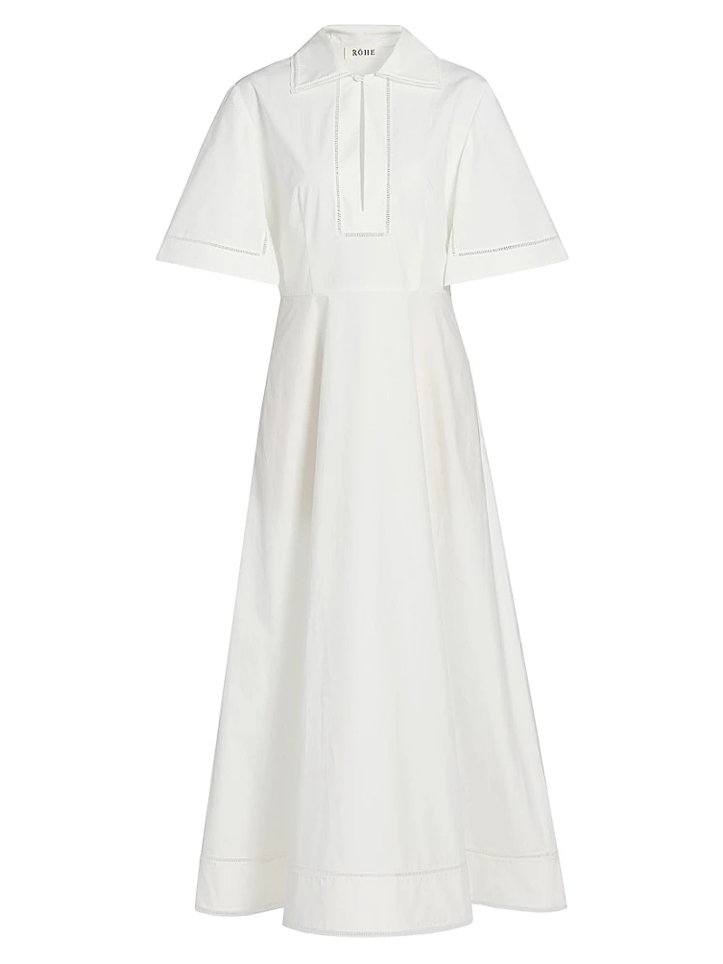 Ladder Embroidered Poplin Dress